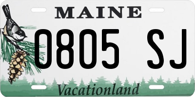 ME license plate 0805SJ