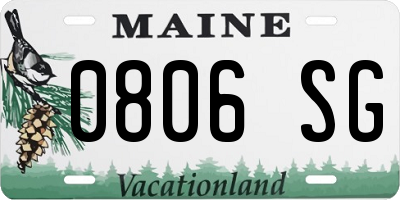 ME license plate 0806SG