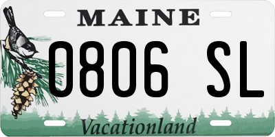 ME license plate 0806SL