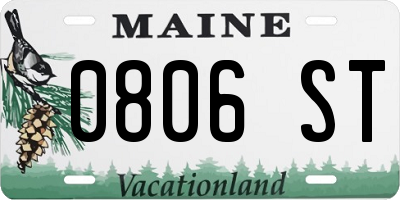 ME license plate 0806ST