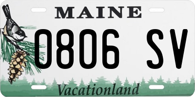 ME license plate 0806SV