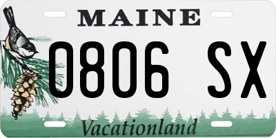 ME license plate 0806SX