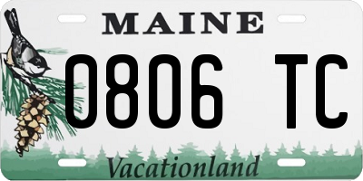 ME license plate 0806TC