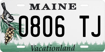 ME license plate 0806TJ