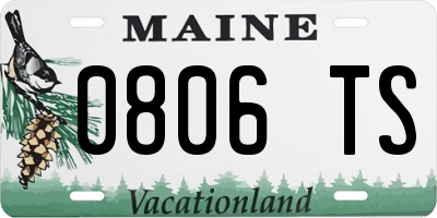 ME license plate 0806TS