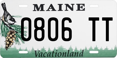 ME license plate 0806TT