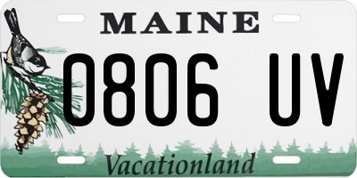 ME license plate 0806UV