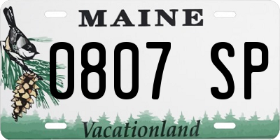 ME license plate 0807SP