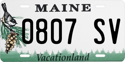 ME license plate 0807SV