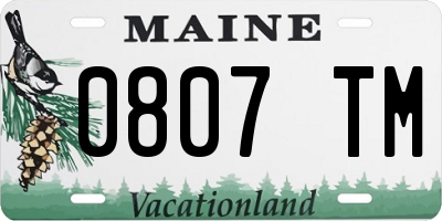 ME license plate 0807TM