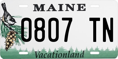 ME license plate 0807TN