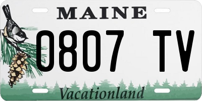 ME license plate 0807TV