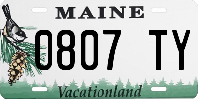 ME license plate 0807TY
