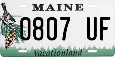 ME license plate 0807UF