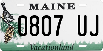 ME license plate 0807UJ
