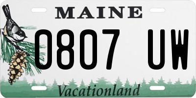 ME license plate 0807UW