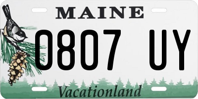 ME license plate 0807UY