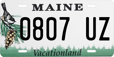 ME license plate 0807UZ