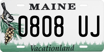 ME license plate 0808UJ