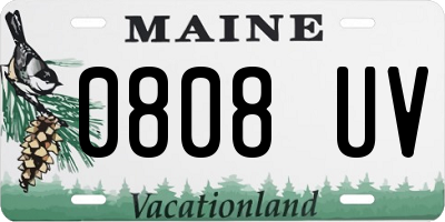 ME license plate 0808UV