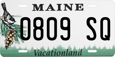ME license plate 0809SQ