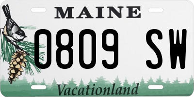 ME license plate 0809SW