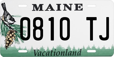 ME license plate 0810TJ