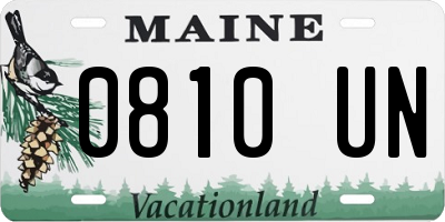 ME license plate 0810UN