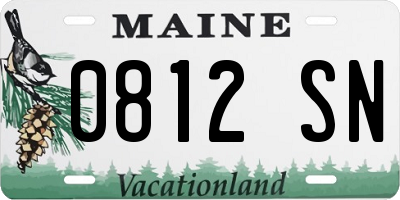 ME license plate 0812SN