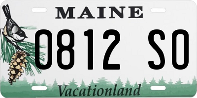 ME license plate 0812SO