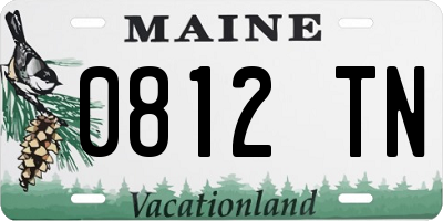 ME license plate 0812TN
