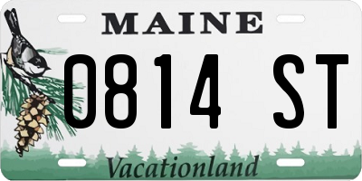 ME license plate 0814ST