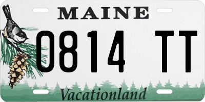 ME license plate 0814TT