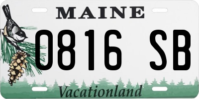 ME license plate 0816SB