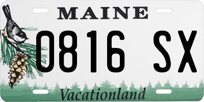 ME license plate 0816SX
