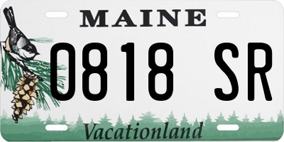 ME license plate 0818SR