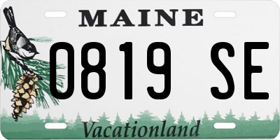 ME license plate 0819SE