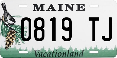 ME license plate 0819TJ