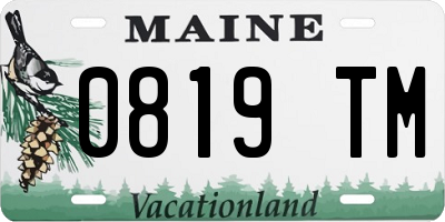ME license plate 0819TM