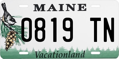 ME license plate 0819TN
