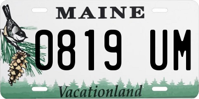 ME license plate 0819UM