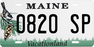 ME license plate 0820SP