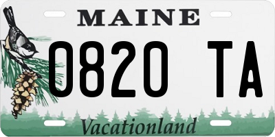ME license plate 0820TA