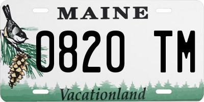 ME license plate 0820TM