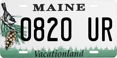 ME license plate 0820UR