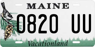 ME license plate 0820UU