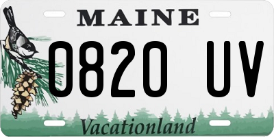 ME license plate 0820UV