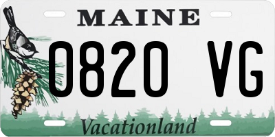 ME license plate 0820VG