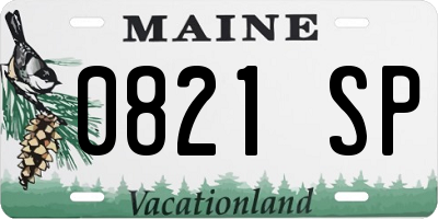 ME license plate 0821SP