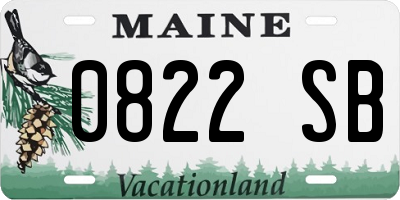 ME license plate 0822SB